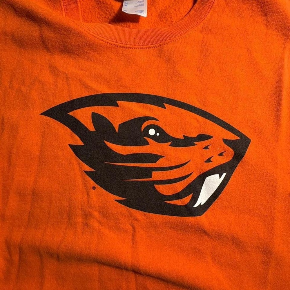 Vintage orange Oregon State Beavers crewneck sweatshirt MEN SIZE L - Picture 2 of 3